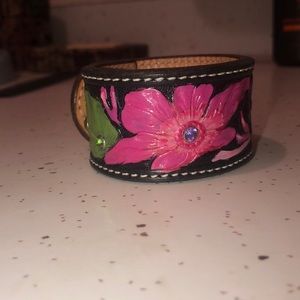 Real leather tooled cuff!